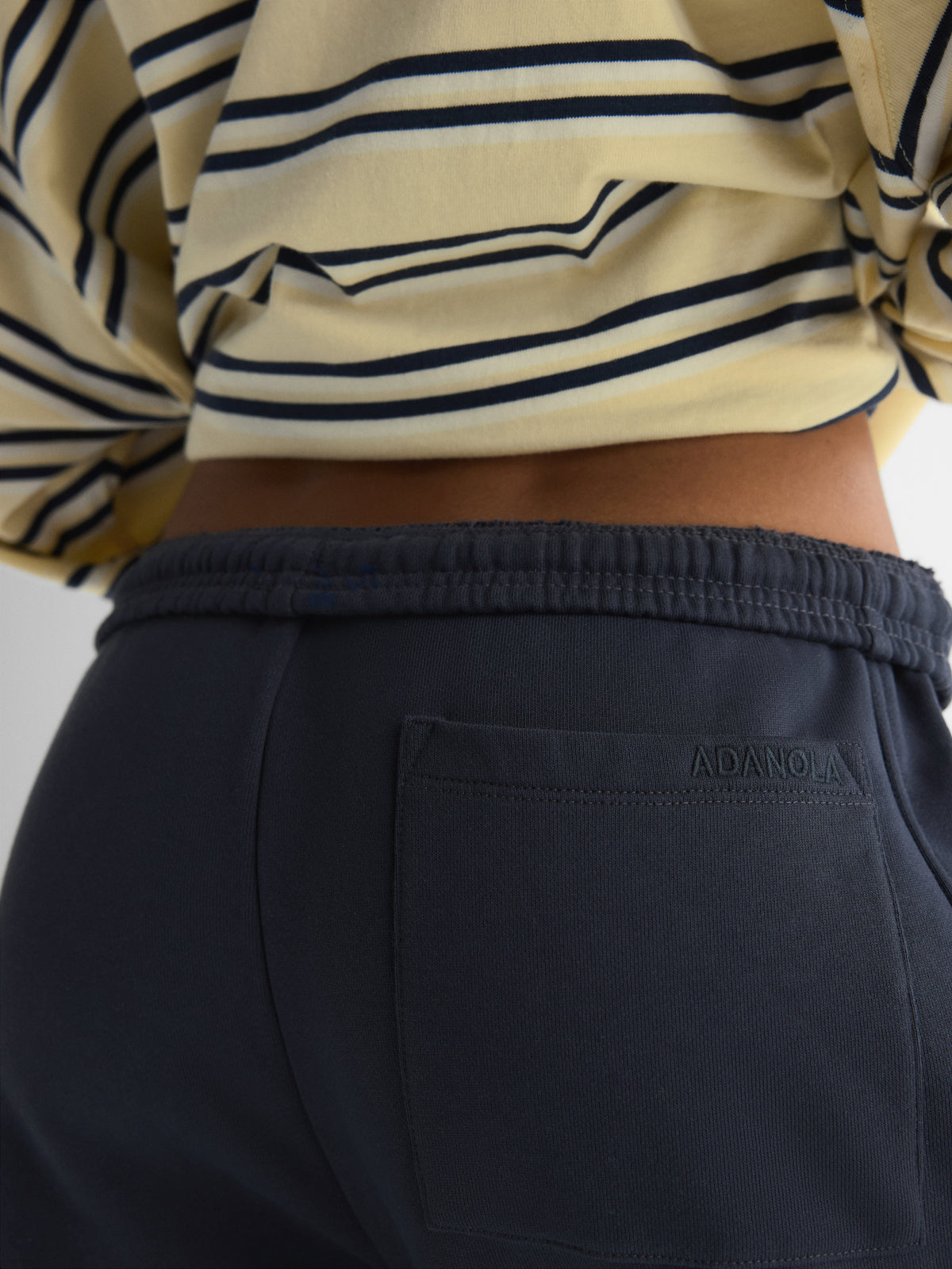 Branded Straight Leg Sweatpants - Midnight Blue