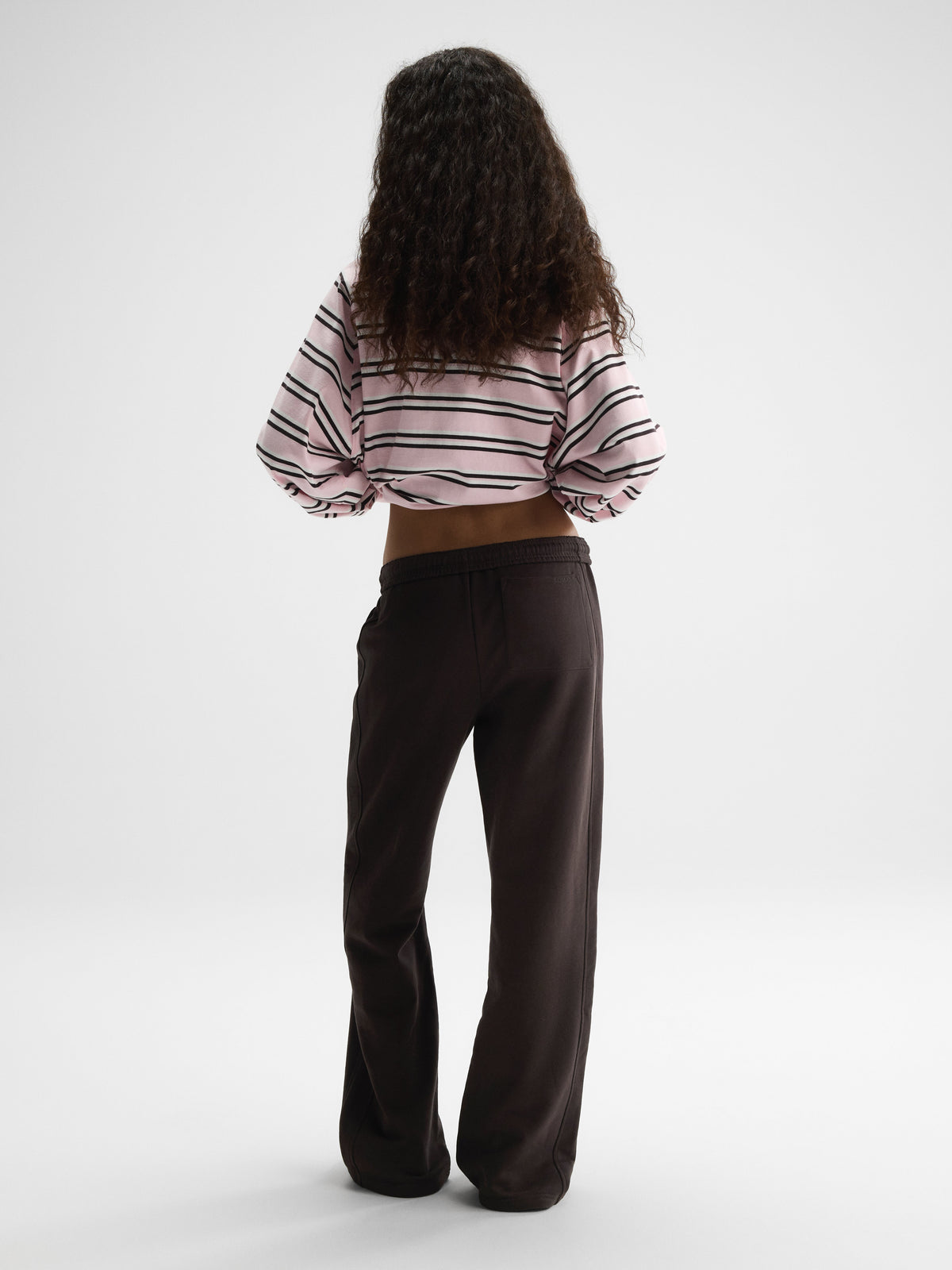 Branded Straight Leg Sweatpants - Coffee Bean