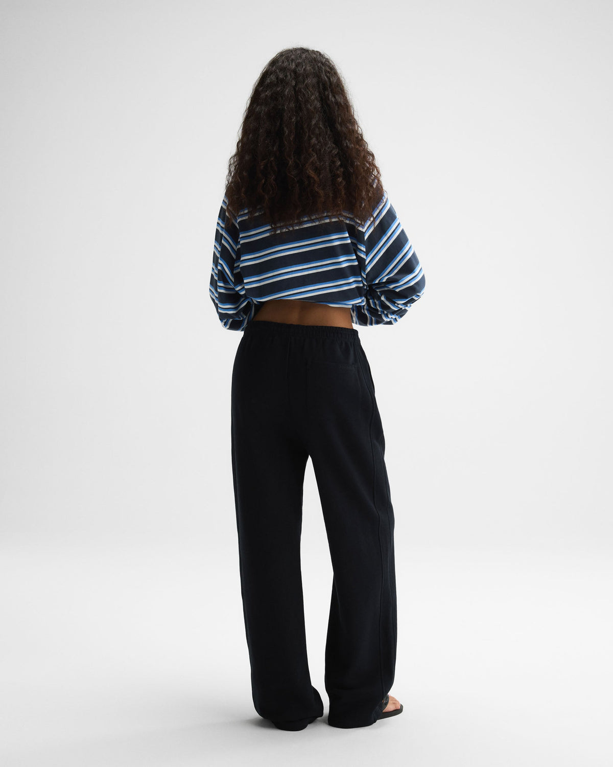 Branded Straight Leg Sweatpants - Black