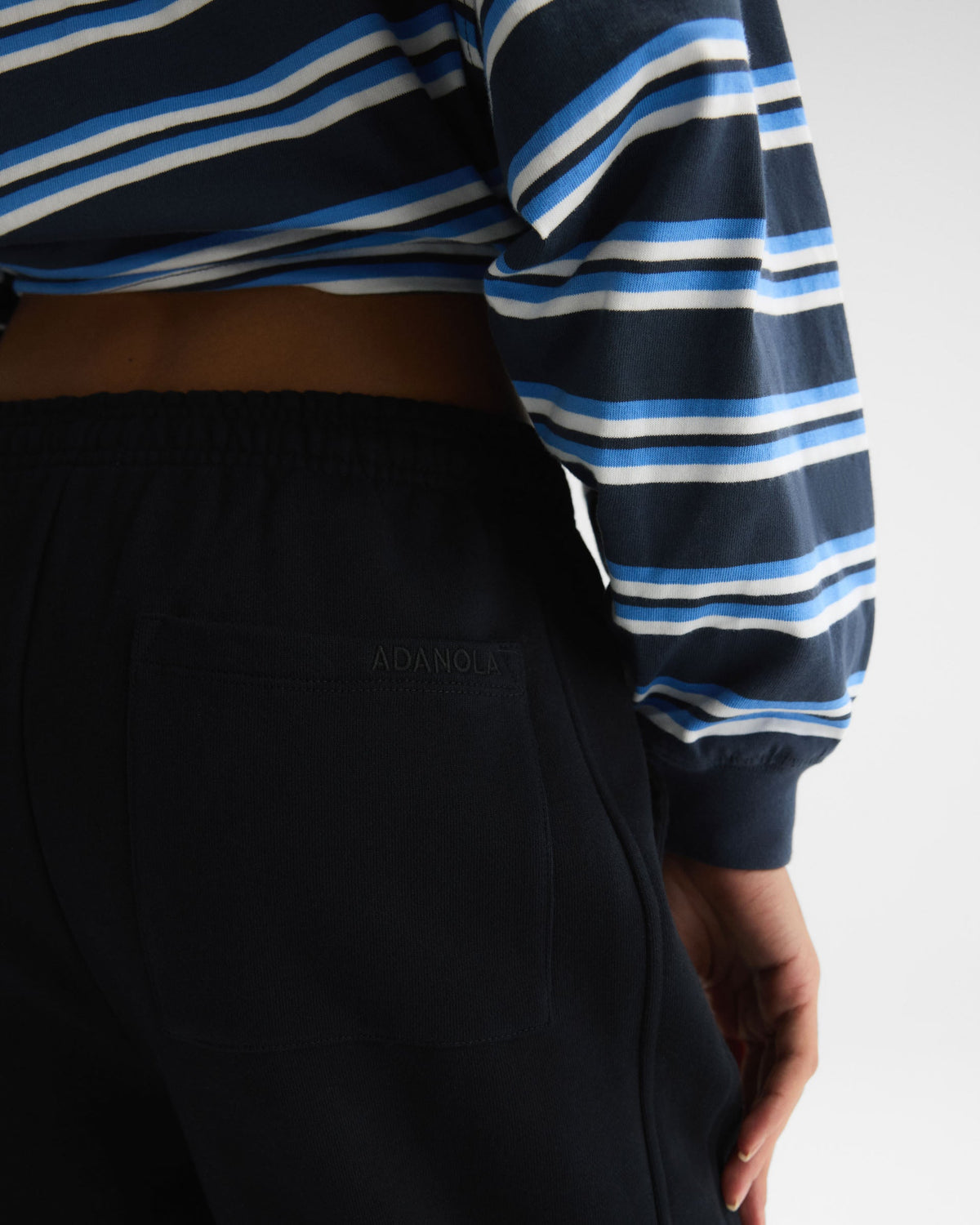 Branded Straight Leg Sweatpants - Black