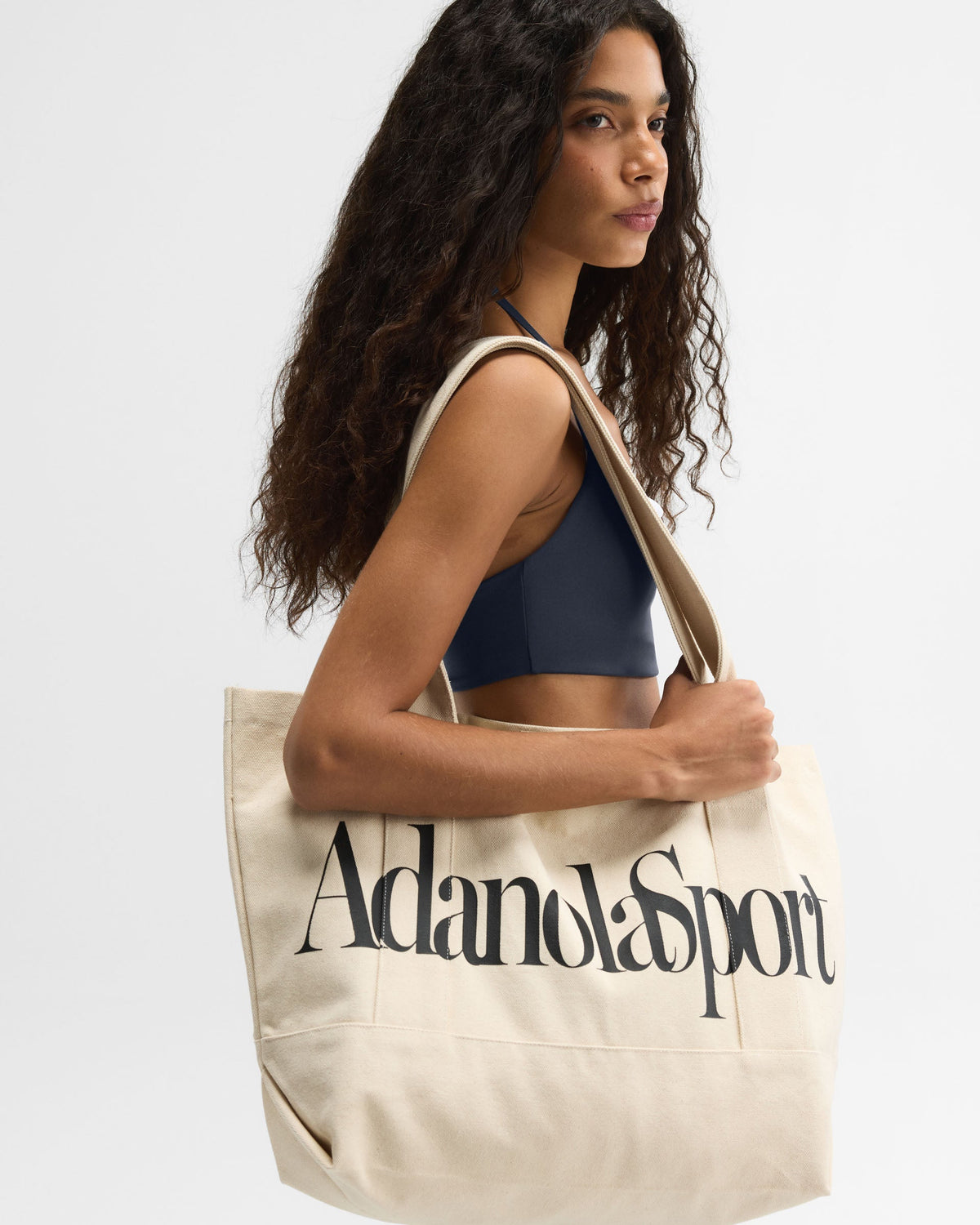 Retro Adanola Sport Tote Bag - Cream/Black