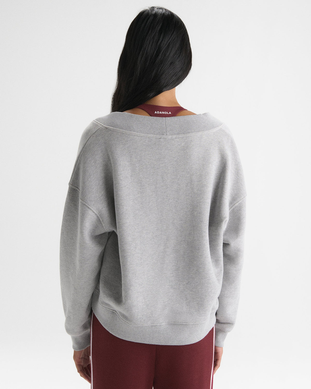 Classic V-Neck Sweatshirt - Heather Grey