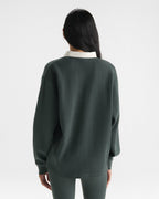 Varsity Oversized Rugby Top - Sea Green
