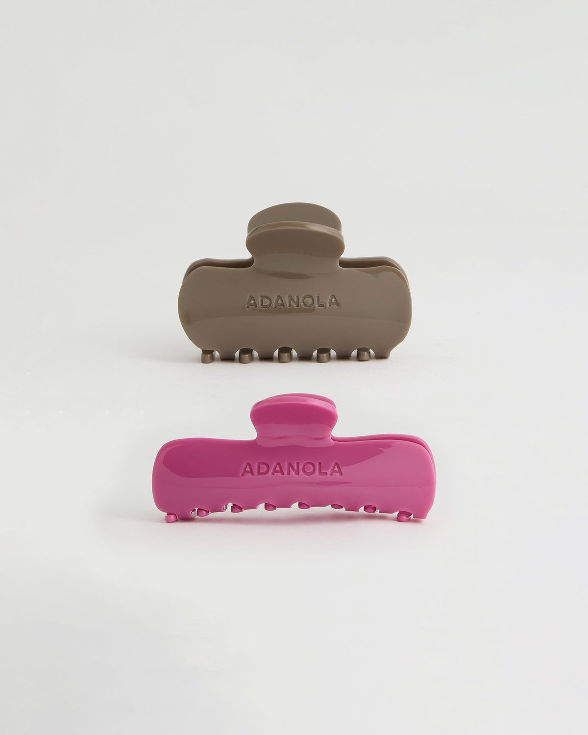 2 Pack Hair Clips - Deep Pink/Dusty Brown